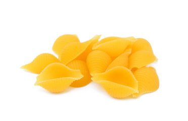 Pasta shells isolated with white background