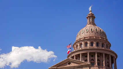 Dome of the Texas State Capitol building in downtown Austin, Texas