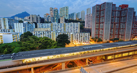 Fototapeta premium kwun tong downtown at night