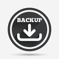 Backup date sign icon. Storage symbol.