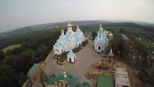 St Dukhovskoi Pochayiv Monastery from bird's eye view