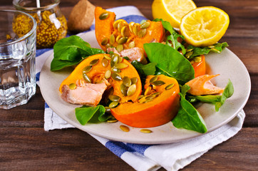 Salad with pumpkin