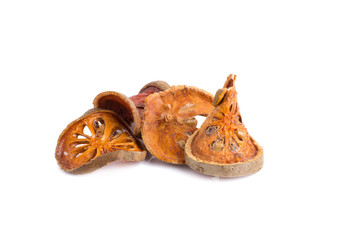 Fototapeta premium dried quince slices on a white background