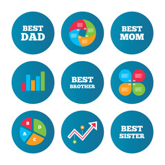 Best mom and dad, brother, sister icons.