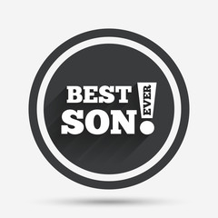 Best son ever sign icon. Award symbol.