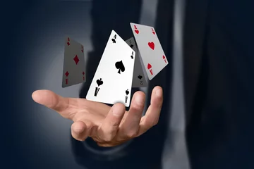 Fotobehang mano, poker, assi, gioco, carte, magia © xyz+