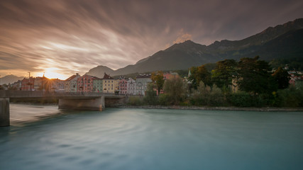 Fototapeta na wymiar Sunset in Innsbruck, Austria.