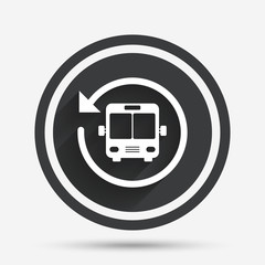 Bus shuttle icon. Public transport stop symbol.