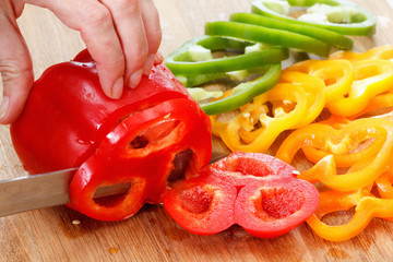 Bell pepper on cutting board