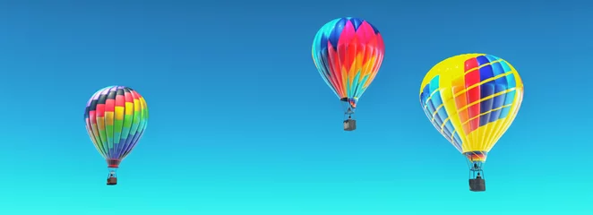 Photo sur Plexiglas Montgolfière The hot air balloons in blue sky.