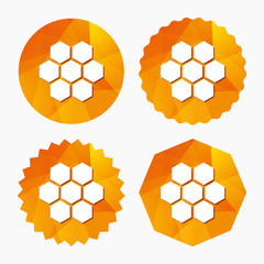 Honeycomb sign icon. Honey cells symbol.