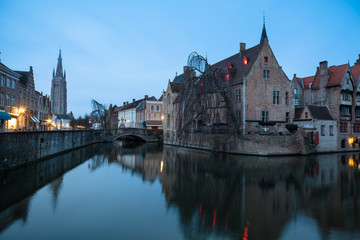 Bruges canal at Dusk