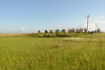 Fototapeta na wymiar houses in a field