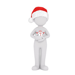 Weihnachtswichtel mit Geschenk zu Weihnachten