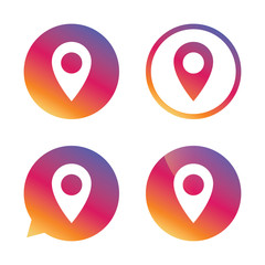 Map pointer icon. GPS location symbol.
