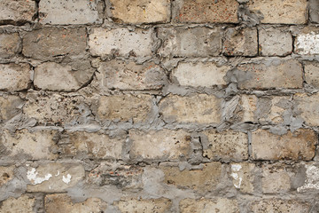 Wall made of concrete blocks. background