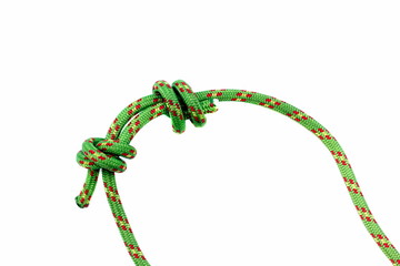 The end of two ropes joined together by two knots.