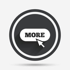 More with cursor pointer icon. Details symbol.