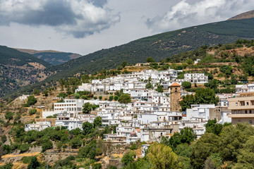 View of Bayárcal, the highest located town in Sierra Nevada with picturesque mountains, Almería region, Spain