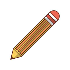 Pencil object icon. School supply tool instrument and education theme. Isolated design. Vector illustration