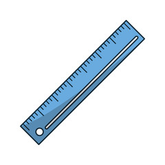 Ruler object icon. School supply tool instrument and education theme. Isolated design. Vector illustration
