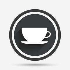 Coffee cup sign icon. Coffee button.