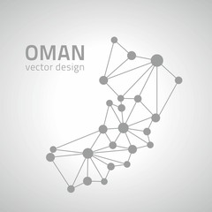 Oman dot vector outline grey contour map