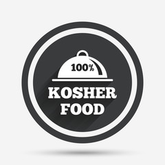 Kosher food product sign icon. Natural food.