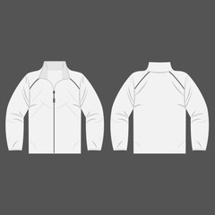 white autumn, spring jacket isolated vector front and back for promotion advertising