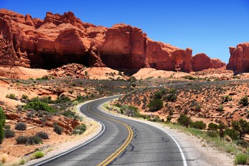 USA National Park - Arches National Park road - Powered by Adobe