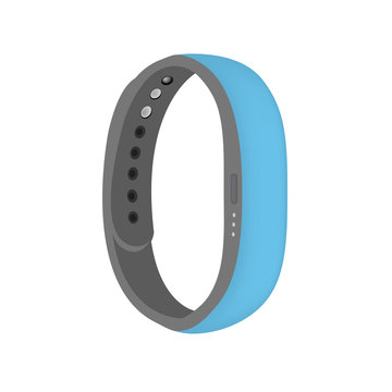 Baby Blue Color Smart Band Vector Isolated