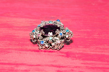 violet brooch