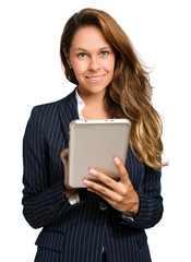 Fototapeta premium Portrait of a young woman using a digital tablet
