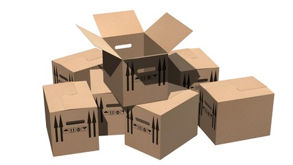 cardboard boxes moving boxes - isolated on white
