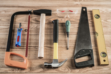 Instruments on wooden table