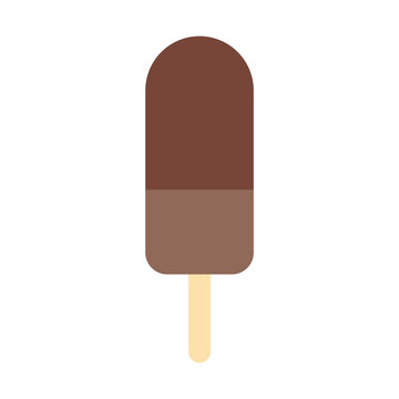 Flat icon chocolate ice cream. Vector illustration.