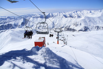 Fototapeta na wymiar Ski lift.
