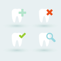 Fototapeta premium Set: flat dental icons