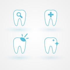 Set: flat dental icons