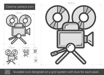 Cinema camera line icon.