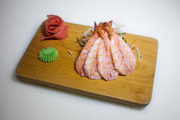 sashimi shrimp slices