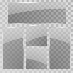 Glass panels set. Vector transparent glass banners