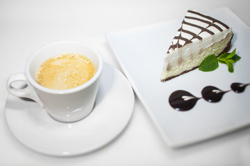 coffee and cheese cake
