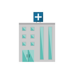 Hospital building icon. Medical and health care theme. Isolated design. Vector illustration