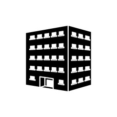 Building with windows icon. Architecture city and urban theme. Isolated and silhouette design. Vector illustration