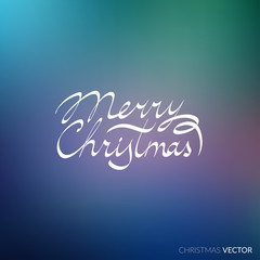 Merry Christmas lettering typography. Text design in handwriting