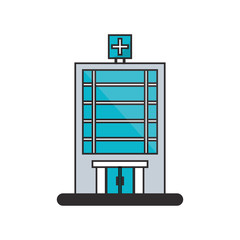 Hospital building icon. Medical and health care theme. Isolated design. Vector illustration