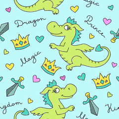 dragons seamless pattern