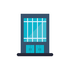 Building with windows icon. Architecture city and urban theme. Isolated design. Vector illustration