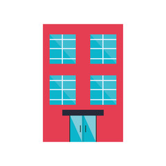 Building with windows icon. Architecture city and urban theme. Isolated design. Vector illustration